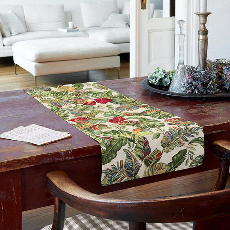 jacquard gobelin palma Monstera – verde/rosso,  image number 7