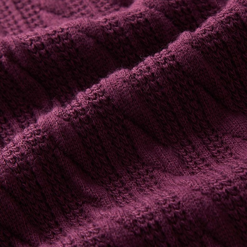 maglia cloqué Motivo a treccia – rosso merlot,  image number 2