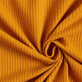 jersey di cotone nido d’ape tinta unita – giallo curry, 