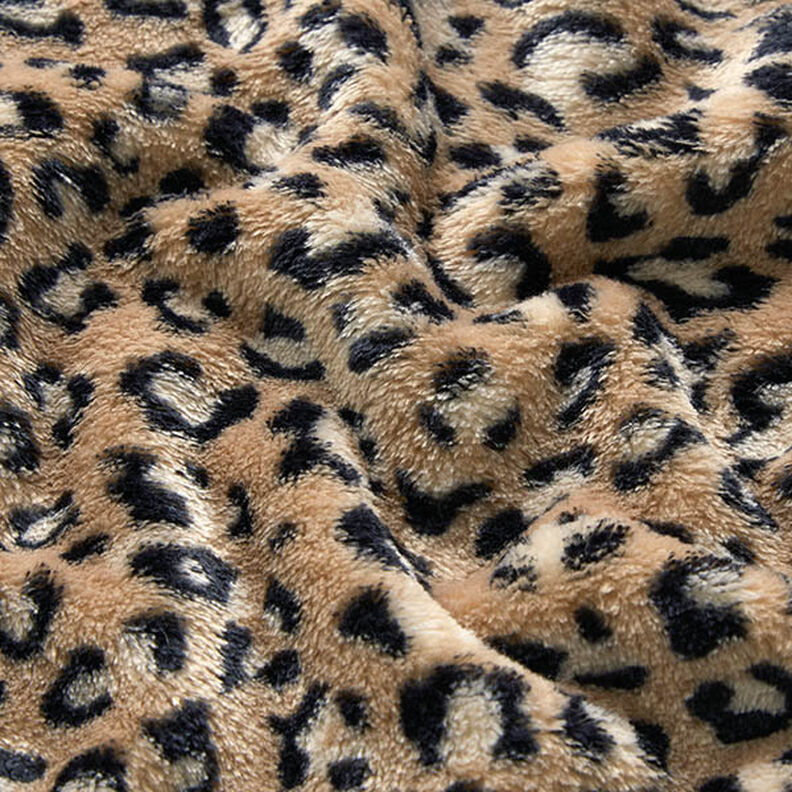 Morbido pile Motivo leopardato – marrone medio,  image number 2