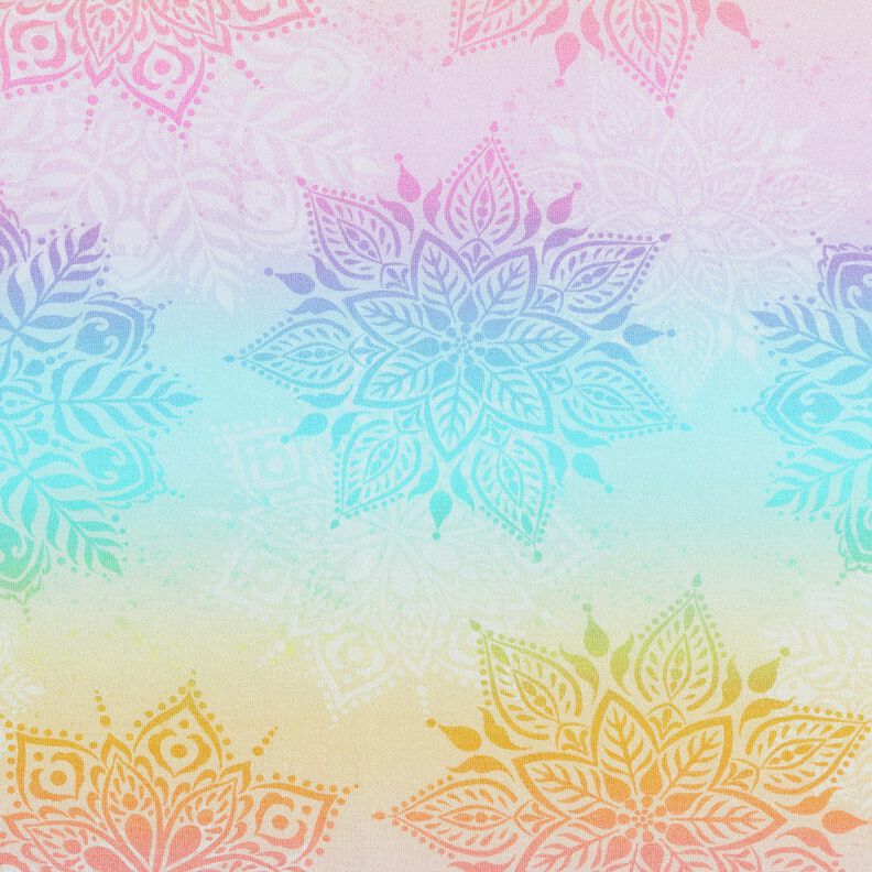 jersey di cotone Arcobaleno mandala | Glitzerpüppi – blu ghiaccio/mix di colori,  image number 1