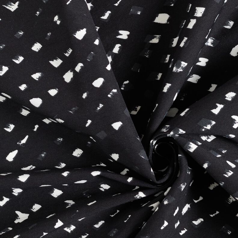 Pantalone in tessuto elasticizzato a pois astratti – nero-azzurro/bianco,  image number 3