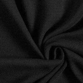 jersey di cotone, nido d’ape mini, tinta unita – nero, 