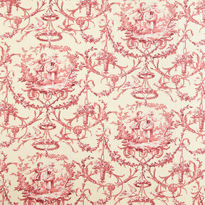 tessuto arredo tessuti canvas Coppia romantica 280 cm – rosso Bordeaux/crema, 