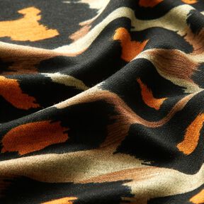 jersey di viscosa Grandi macchie di leopardo – marrone/arancione, 