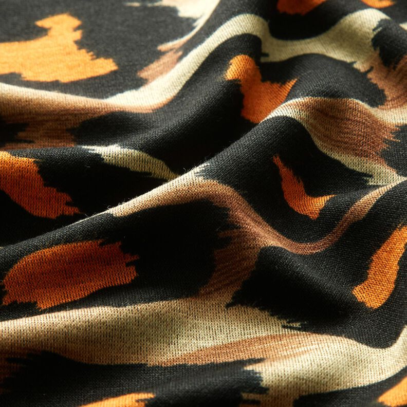 jersey di viscosa Grandi macchie di leopardo – marrone/arancione,  image number 2