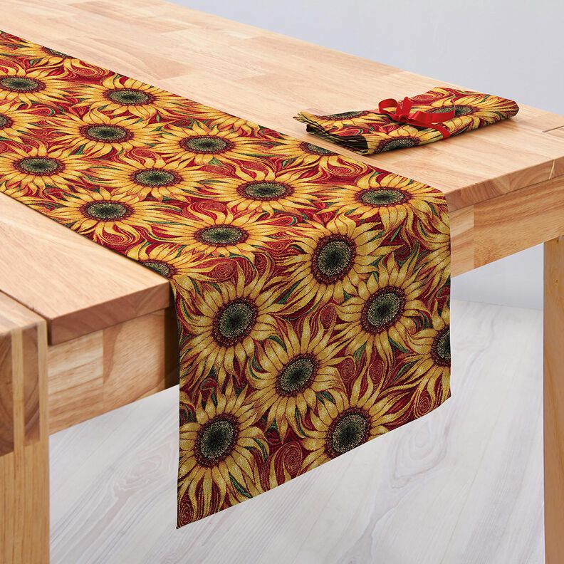 tessuto arredo gobelin Girasoli – rosso carminio/giallo sole,  image number 6