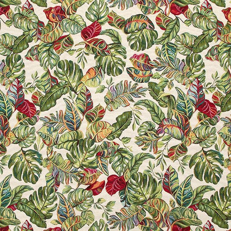 jacquard gobelin palma Monstera – verde/rosso,  image number 1