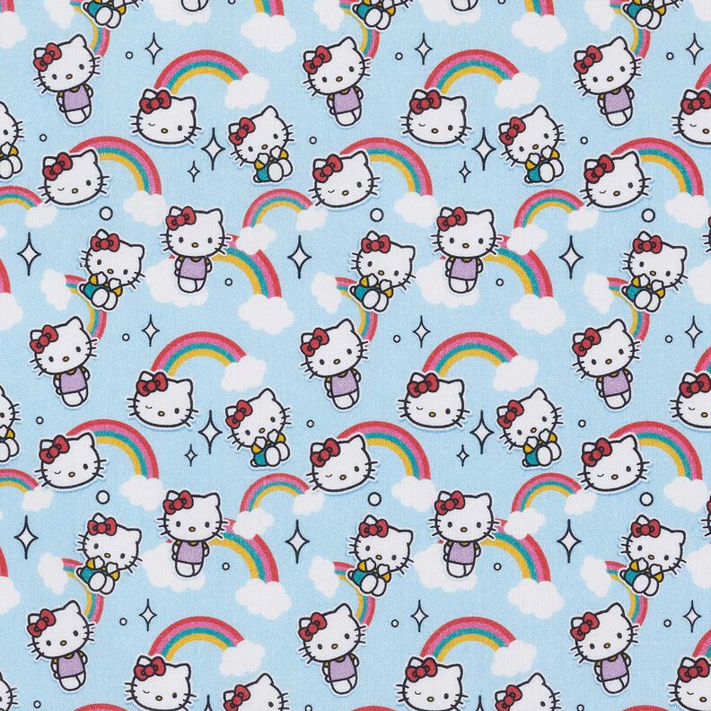 popeline di cotone Arcobaleni di Hello Kitty Tessuto oggetto di licenza | SANRIO – blu cielo,  image number 1