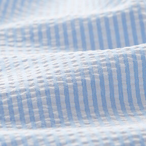 seersucker misto cotone, righe – azzurro/bianco lana, 