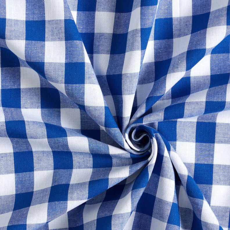 tessuto in cotone Quadro vichy 1,7 cm – blu reale/bianco,  image number 3